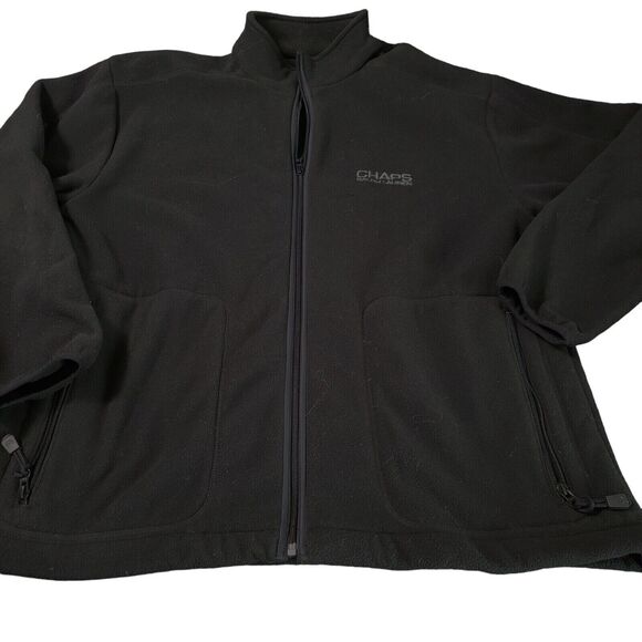 Chaps By Ralph Lauren Mens Jacket Black Size L 100% Polyester Long Sleeve Pocket - Picture 1 of 12